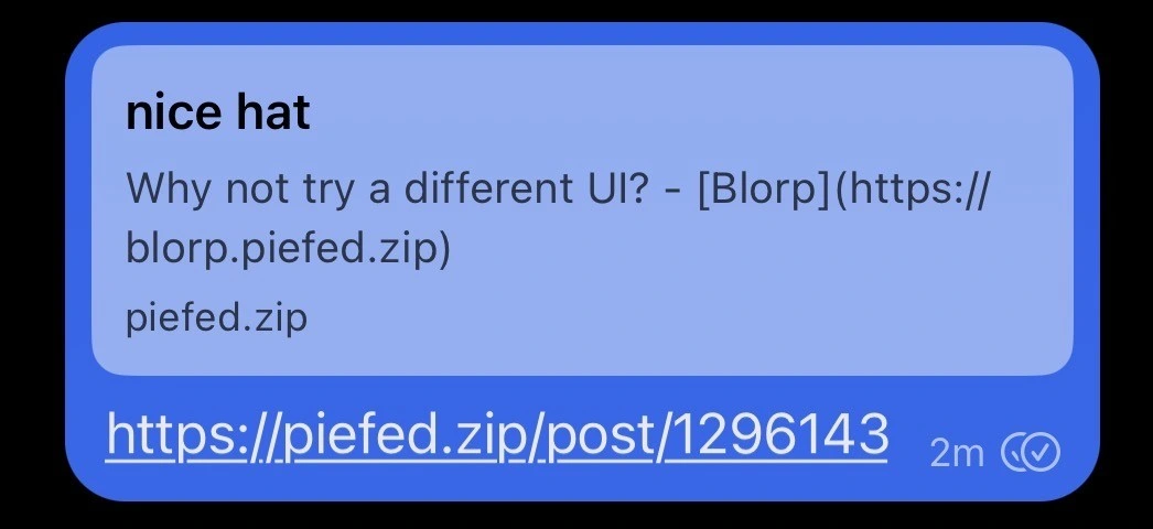 Why does piefed.zip have an ad for Blorp when I share a link?
