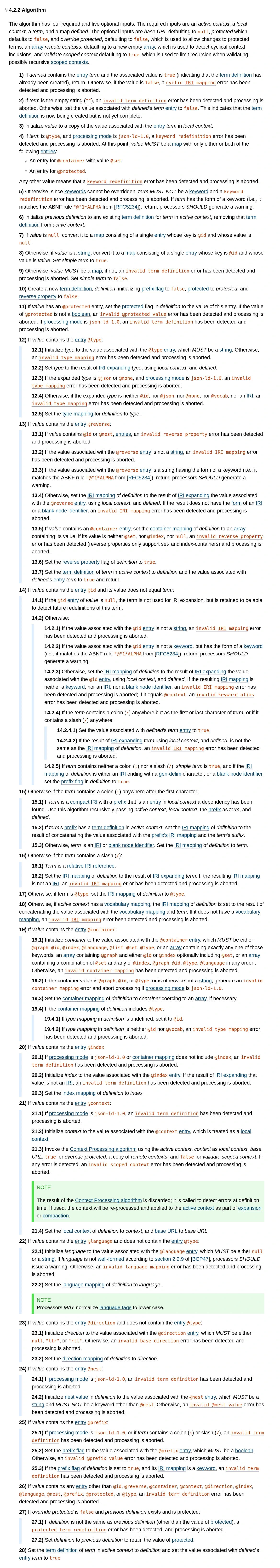 A 28-step algorithm from section 4.1.2 of https://www.w3.org/TR/json-ld11-api/