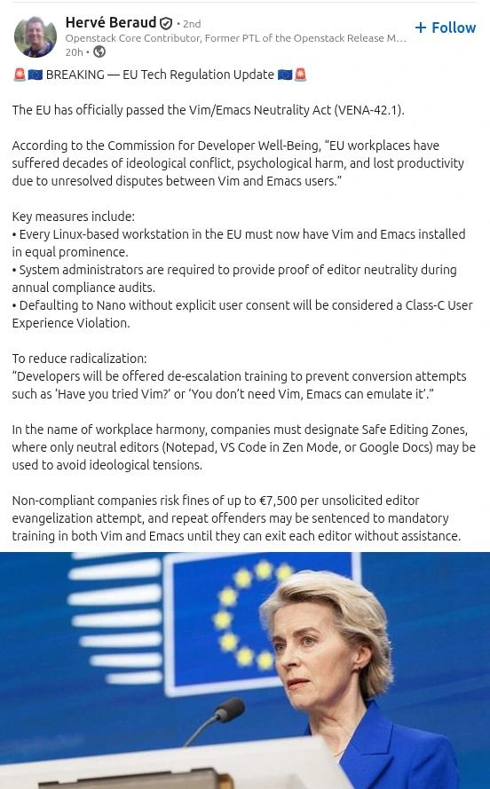 New EU directive drop.